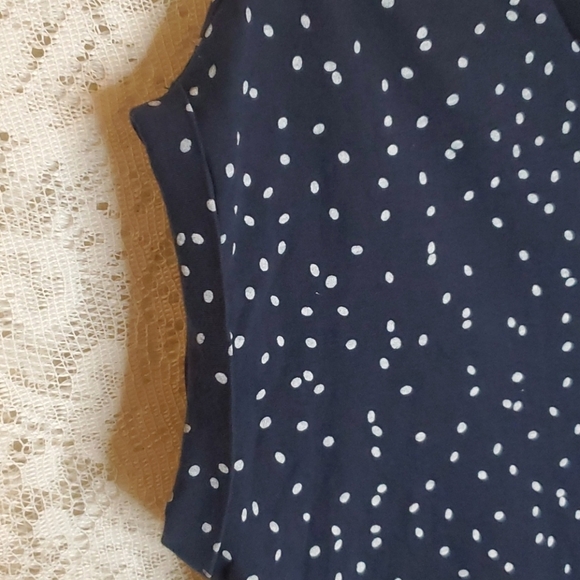 Dark blue Zara top with white oval dots - Picture 9 of 12